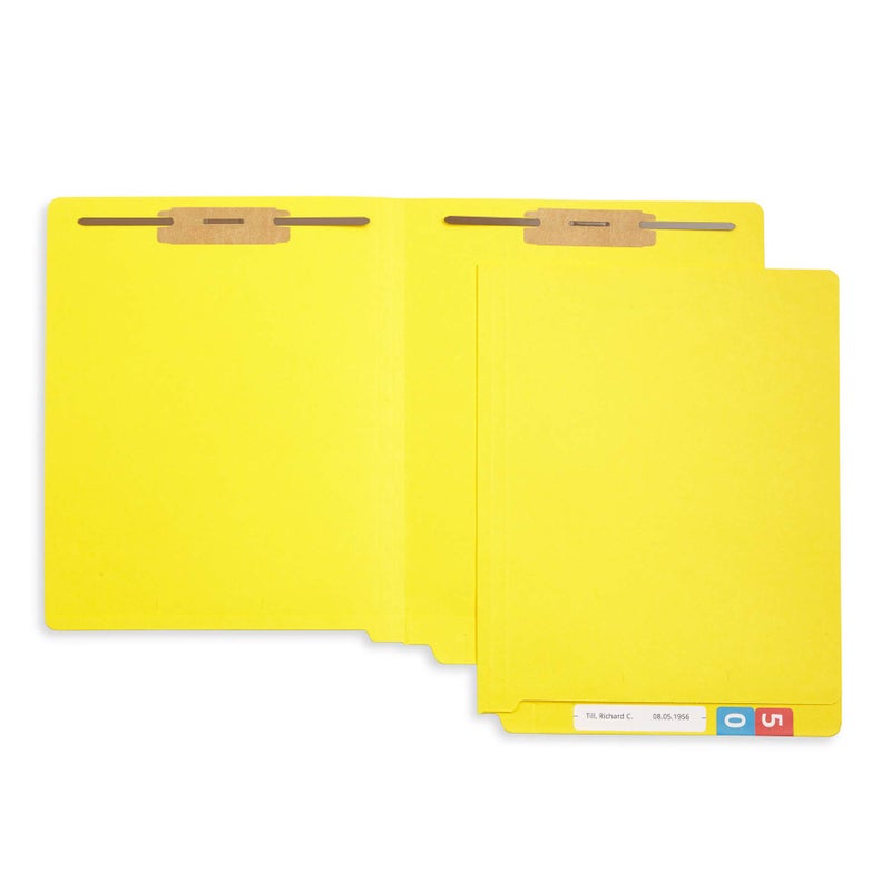 Blue Summit Supplies 50 Yellow End Tab Fastener File Folders - Reinforced Straight Cut Tab - Durable 2 Prongs Designed to Organize Standard Medical Files, Receipts, Office Reports, and More - Letter Size, Yellow, 50 Pack - Image 3